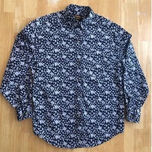 Long Sleeve Button Down Flowered Shirt